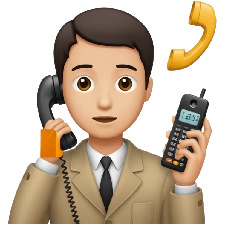 picking up a call that has its signal mixed emoji