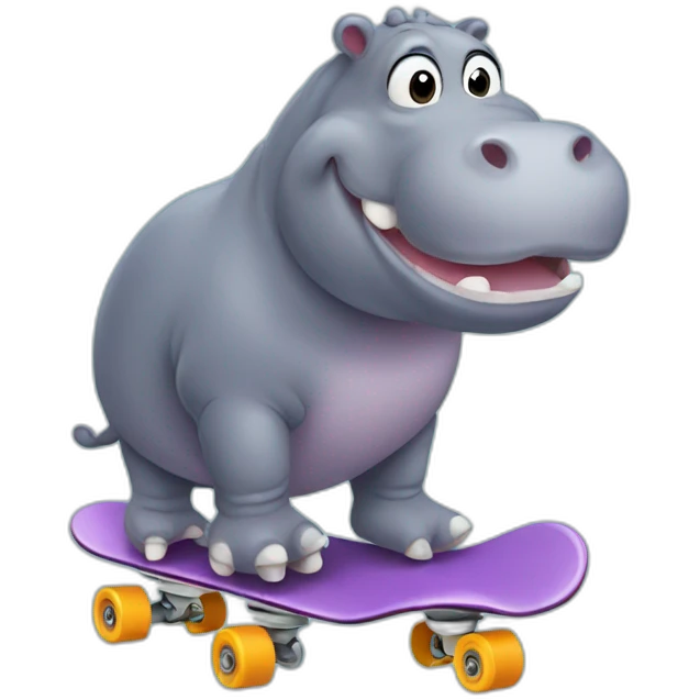 hippo on skates emoji
