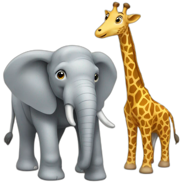 Girafe sur elephant emoji
