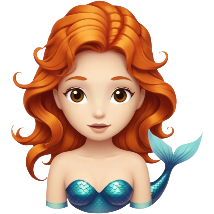 ginger mermaid with brown eyes emoji
