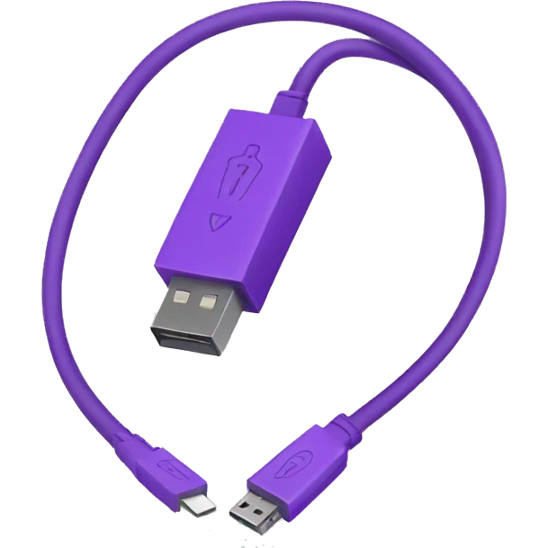 Purple usb cable emoji