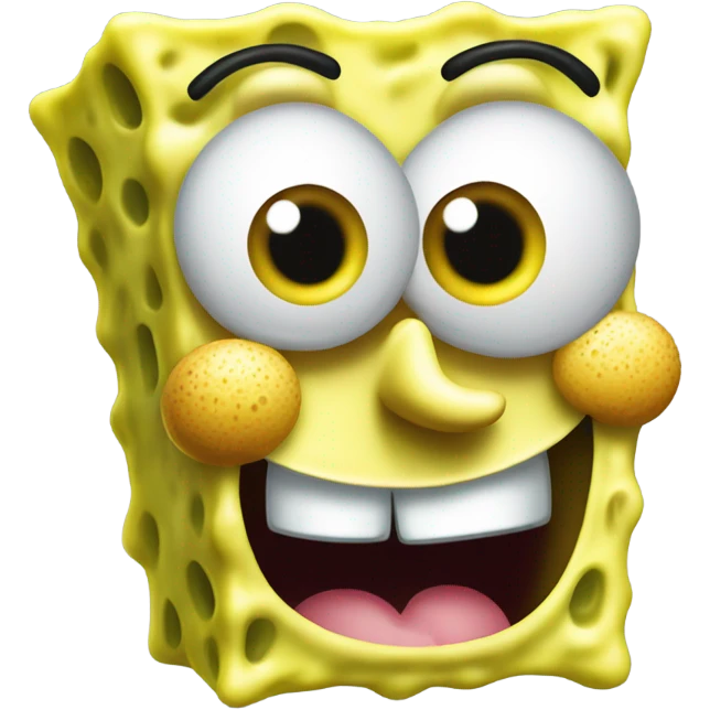 SpongeBob makin a mocking face emoji