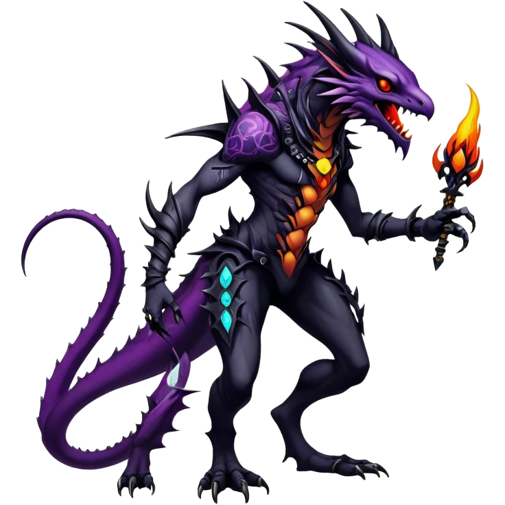Gothic badass cool complex exotic colorful aesthetic-scenery-Fakémon-creature (full body) emoji