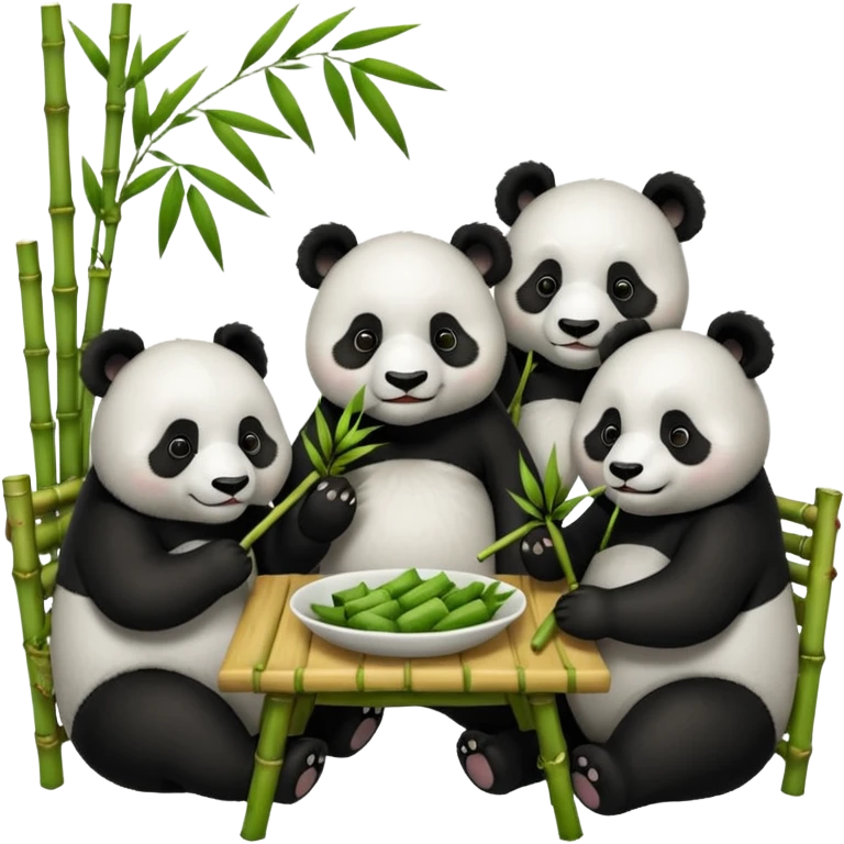 famille panda à table emoji