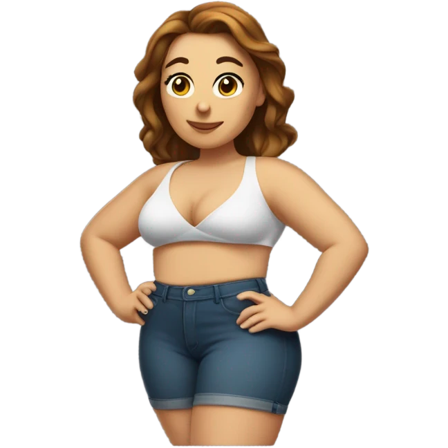 single Slim-Thicc white woman posing (hourglass figure) emoji