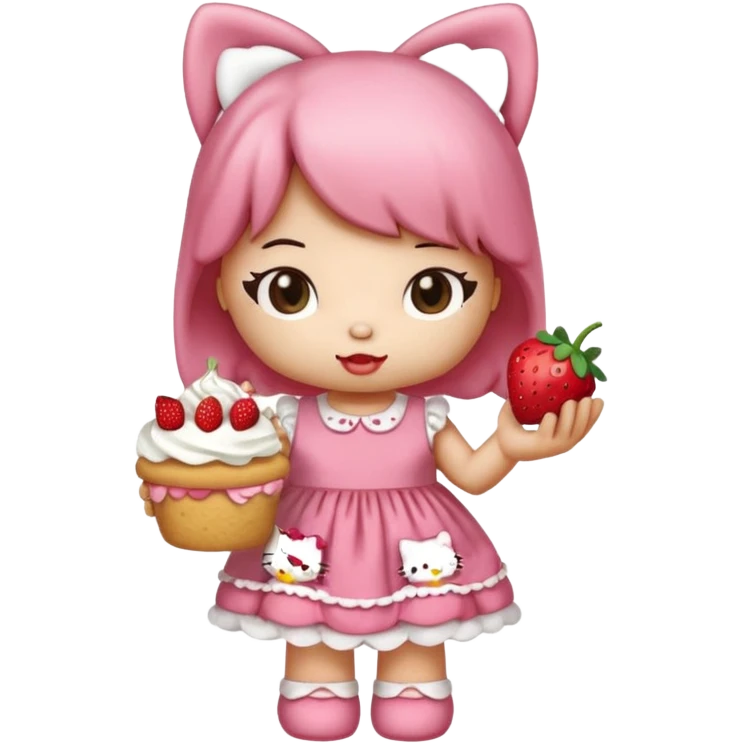 hello kitty strawberry shortcake pink emoji