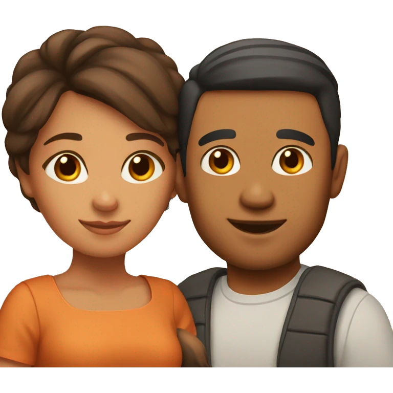 Hispanic Couple with orange cat emoji