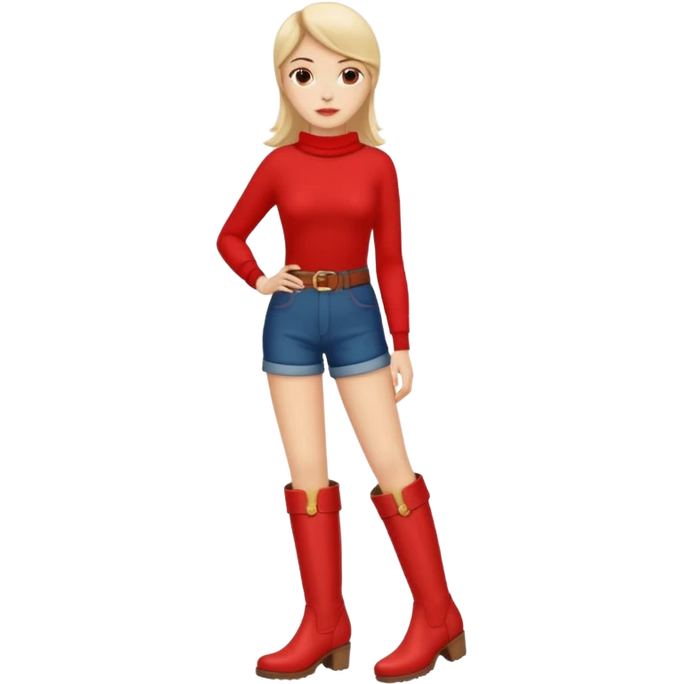 woman's red long boots emoji