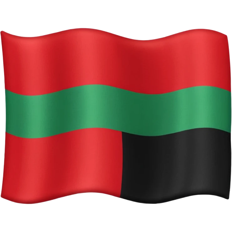 plain Flag with Red, Black and Green horizontal stripes flag   emoji