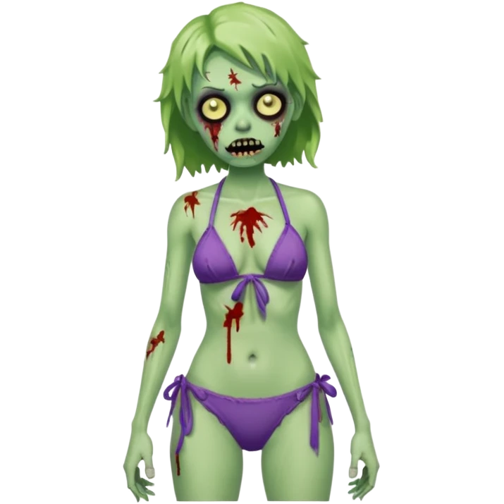 green zombie woman with bikini emoji