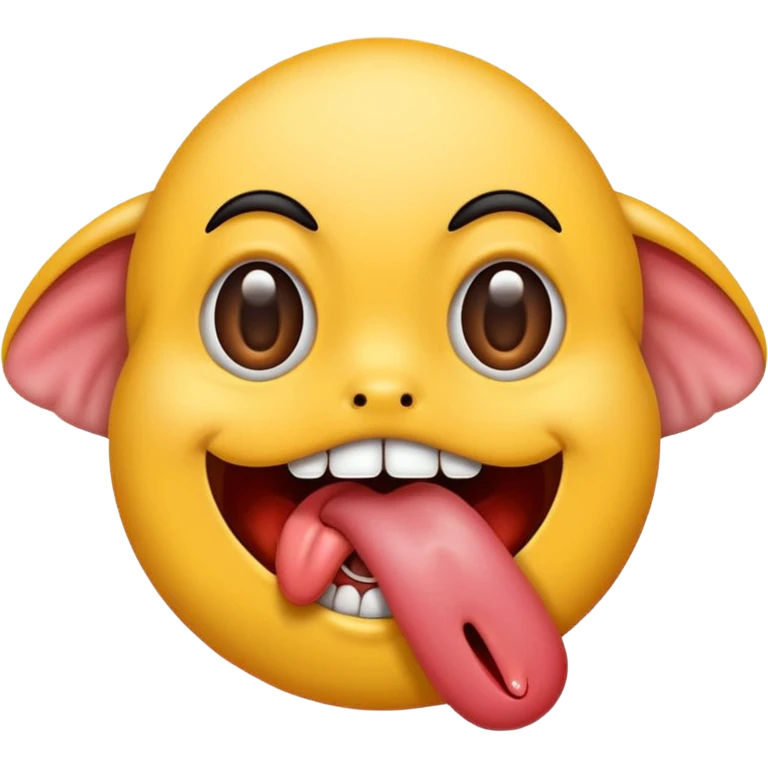 Tongue sticking out between twofingers emoji