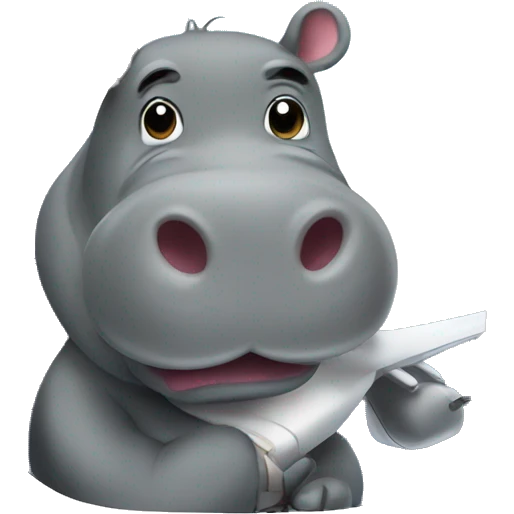 hippo on an airplane emoji