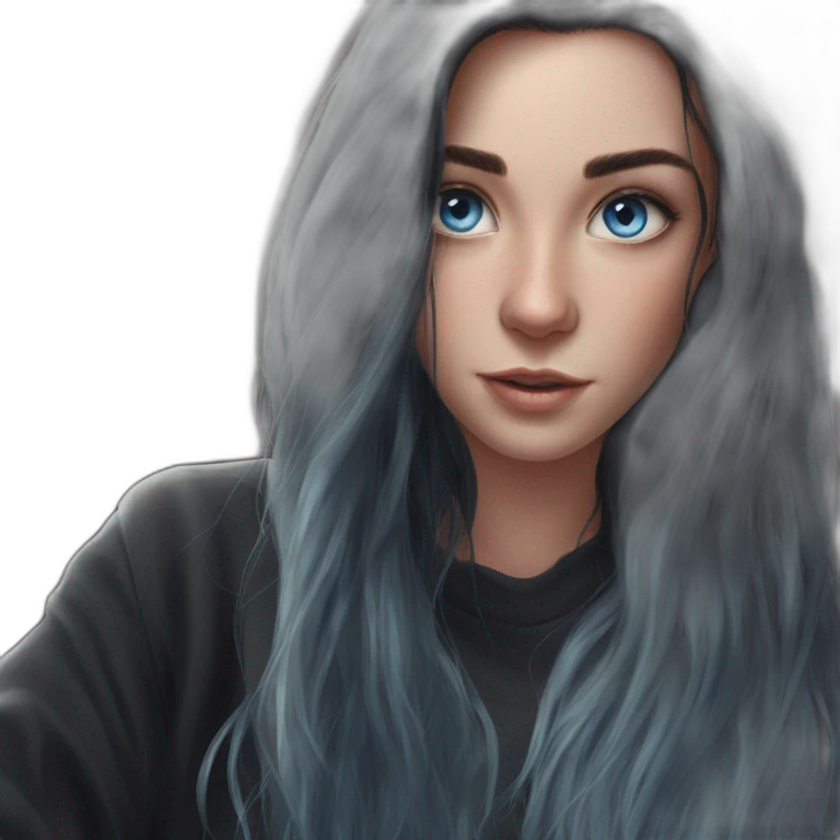 mysterious blue-eyed girl with piercings emoji