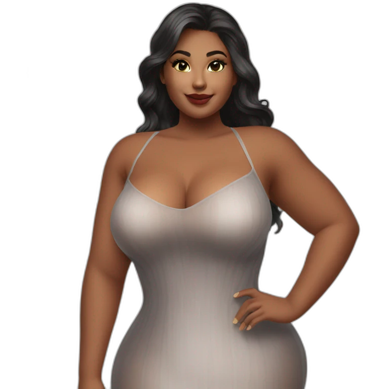 curvy beauty transparent dress emoji