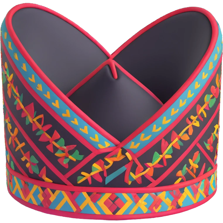 Uzbek traditional doppa hat with geometric patterns emoji