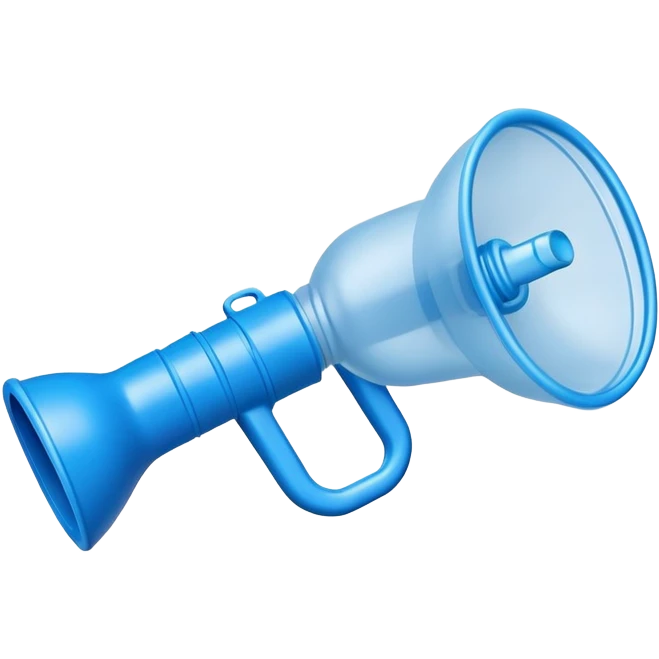 Blue plastic mouthpiece for VO2 max testing with breathing valve, exercise laboratory equipment emoji