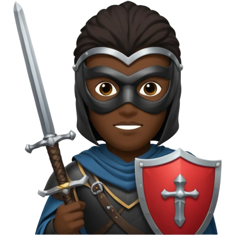 Black Masker person with shield  emoji