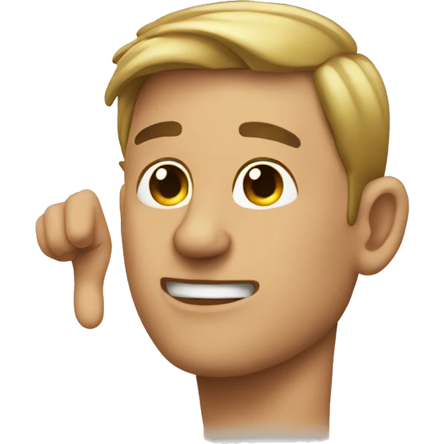 man pointing at his ear emoji