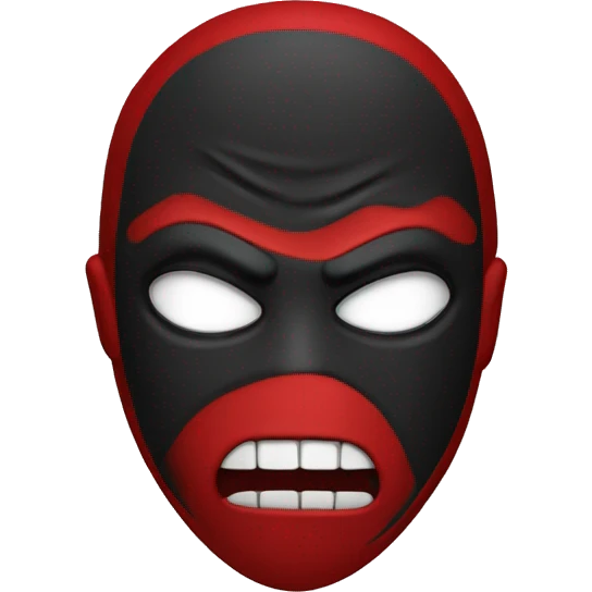 hacker angry red eyes , with mask , and notebook emoji