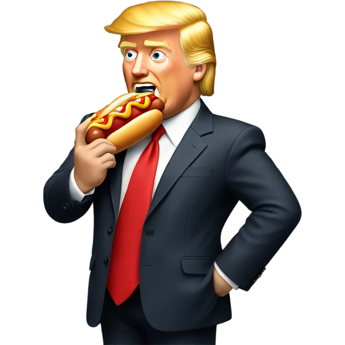 Trump eating hotdog emoji
