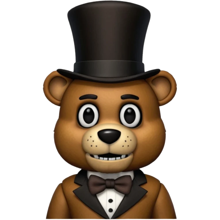Freddy Fazbear with black and tiny hat from Five Nights At Freddy's Movie emoji