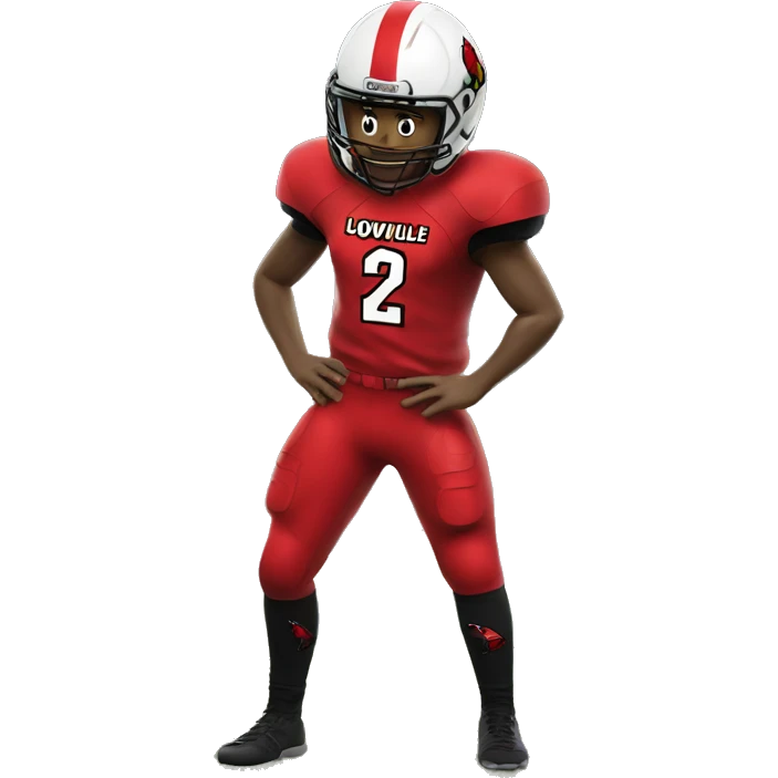 Louisville cardinal in a football jersey  emoji