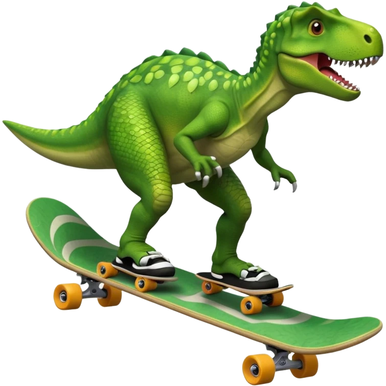 Dinosaur on a skateboard emoji