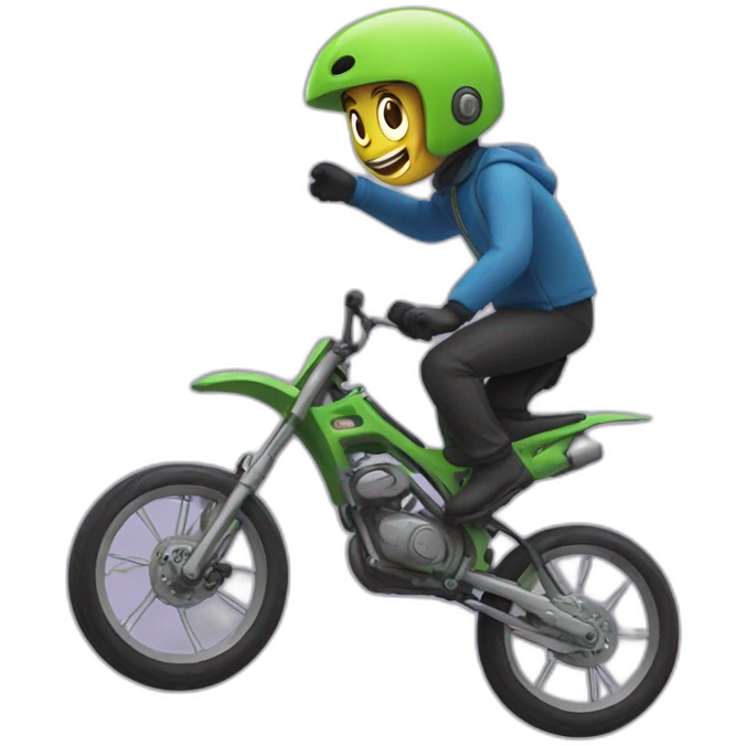Create an emoji that bikes doing a stunt wheeling  emoji