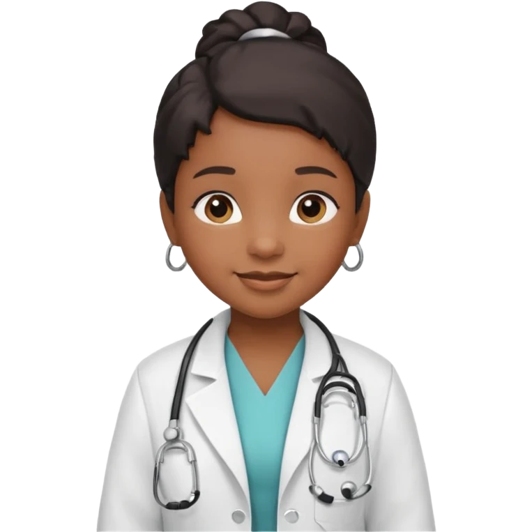 black female little child doctor emoji
