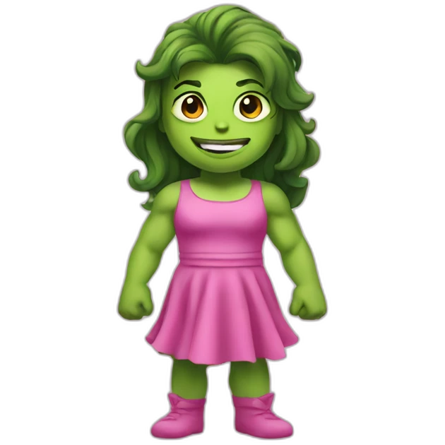 hulk in pink dress full body emoji