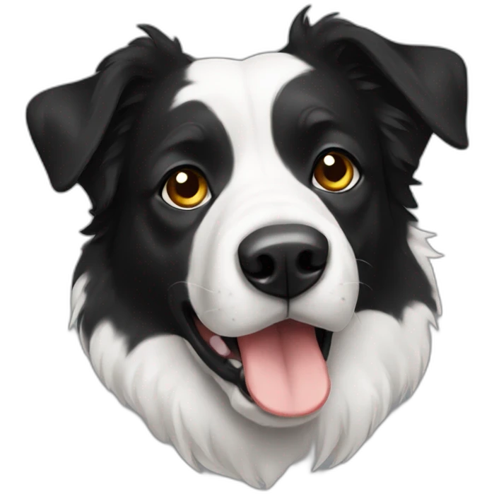 Border colley black ans white emoji