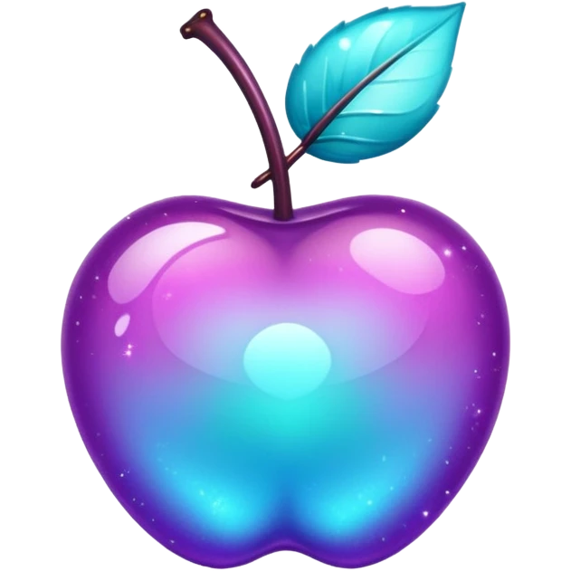 glitter purple and cian cherry emoji