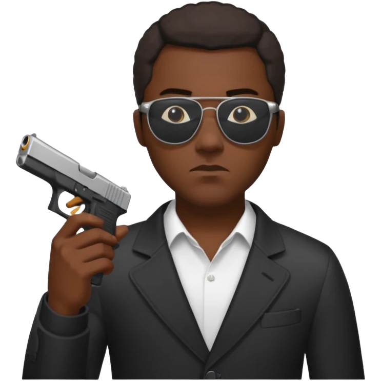 Smoking black guy with a glock in his on his other hand with some sunglasses  emoji