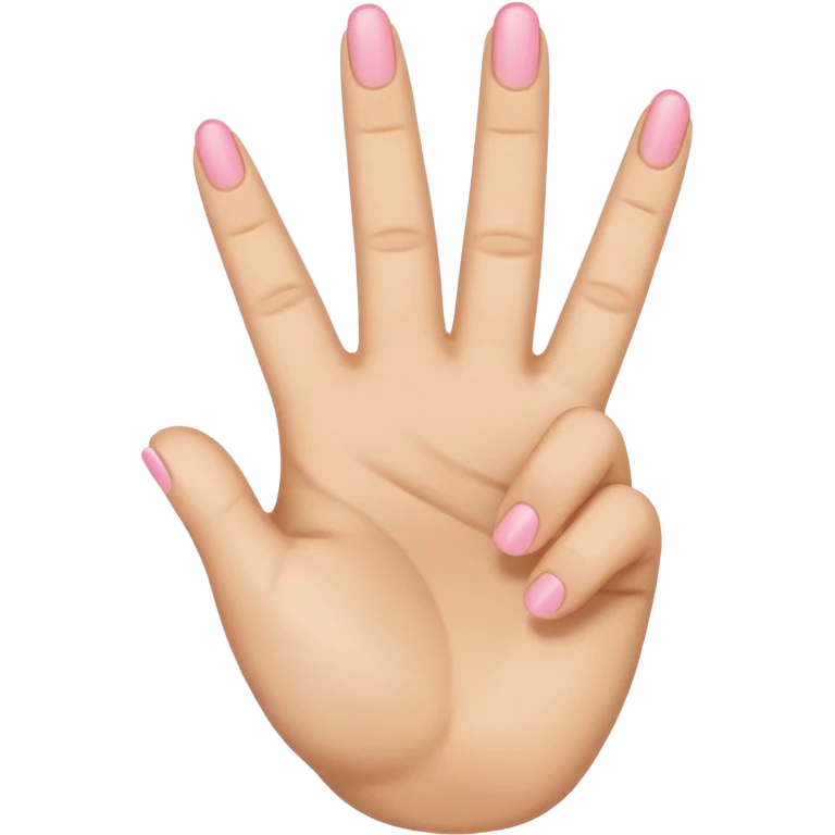 peace sign emoji but with the middle and ring fingers up instead of the index and middle finger. Keep the pinky, index, and thumb down. So the order should be pinky (down) ring finger (up) middle finger (up) index finger (down) thumb (down and on top of the index finger holding it down) emoji