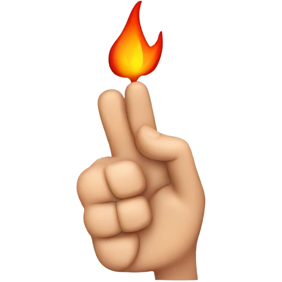 thumbs up with volcano exploding on the tip of the finger emoji