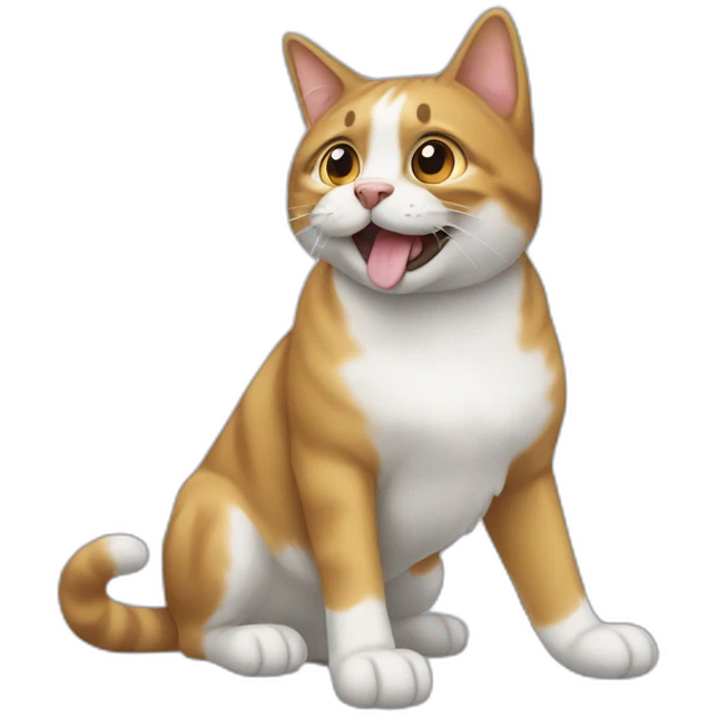 Un chat sur un chien emoji