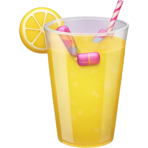 Yellow drink with candy  emoji