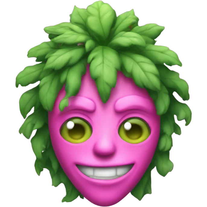 Green man with alien anteni and pink tank top emoji