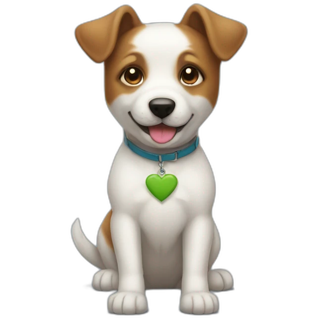 Un chien avec un trèfle emoji
