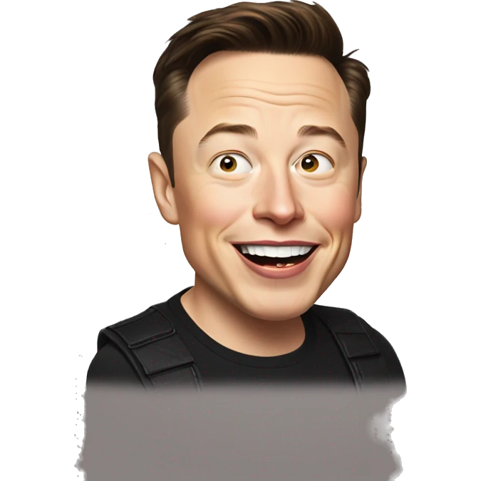 Elon musk sticking his tongue out  emoji