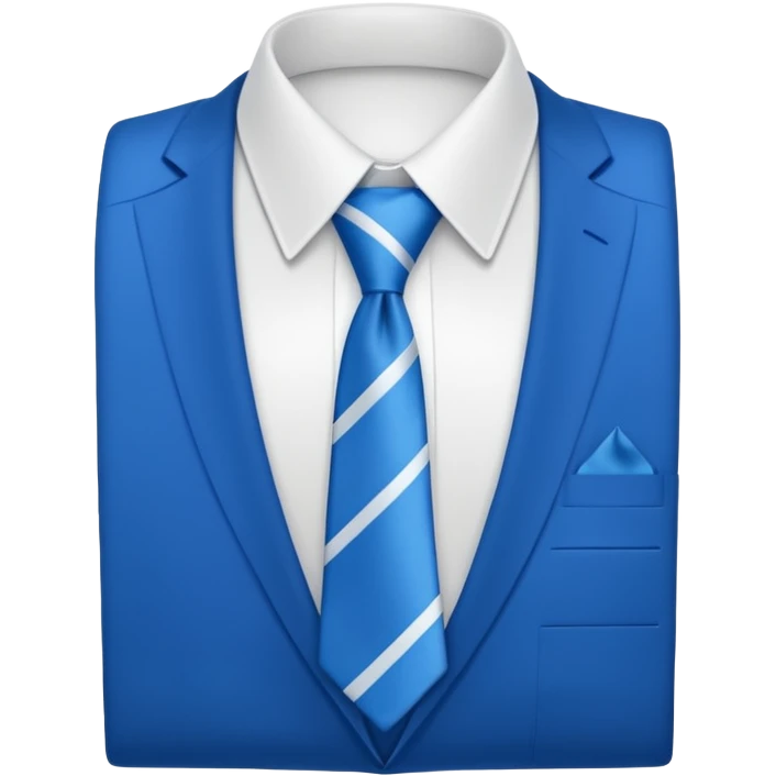 men's blue tie on white shirt, minimalism, no emojis or faces, iOS emoji style emoji