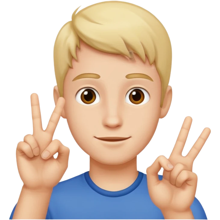 Un jeune homme qui fait le signe jul emoji