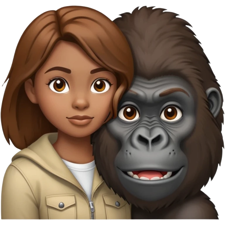 Gorilla with girl emoji
