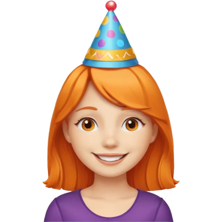 party hatted orange haired girl emoji