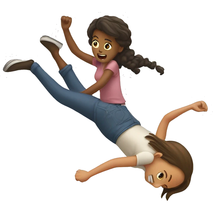 girl falling in front of man emoji