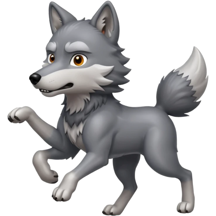 A running wolf emoji