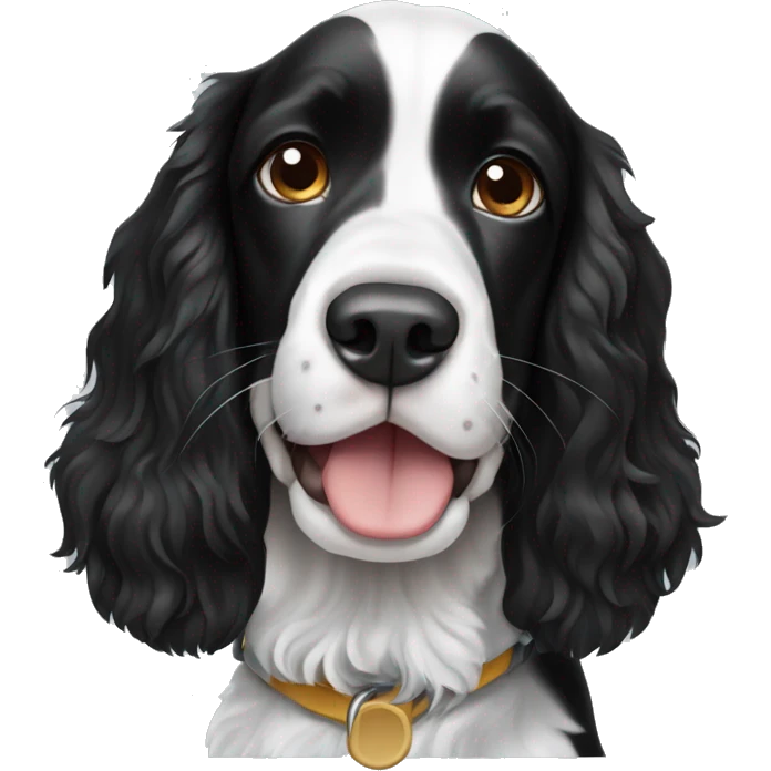 Black and white springer spaniel emoji