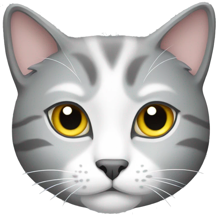 Gray and white cat  emoji