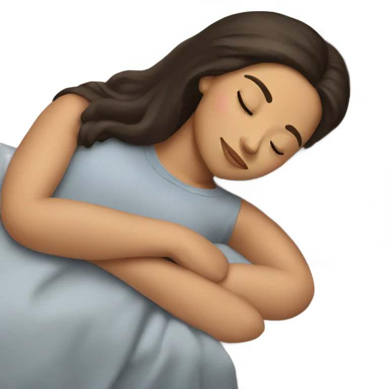 Brunette girl sleeping emoji