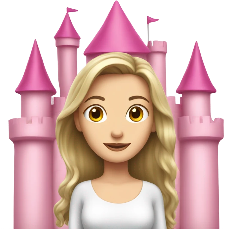 white girl in pink castle emoji